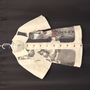 Art Print Creme-Colores Mini Dress Jacket